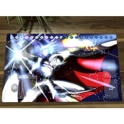 Anime Digimon Duel Playmat Omnimon Trading Card Game Mat DTCG CCG Mat Mouse Pad Desk Gaming Play Mat & Zones Free Mat Bag #170