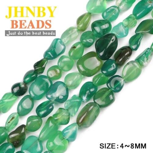 JHNBY Green carnelian Irregular Gravel chips Loose beads Natural Stone women Jewelry bracelet making DIY Accessories Wholesale