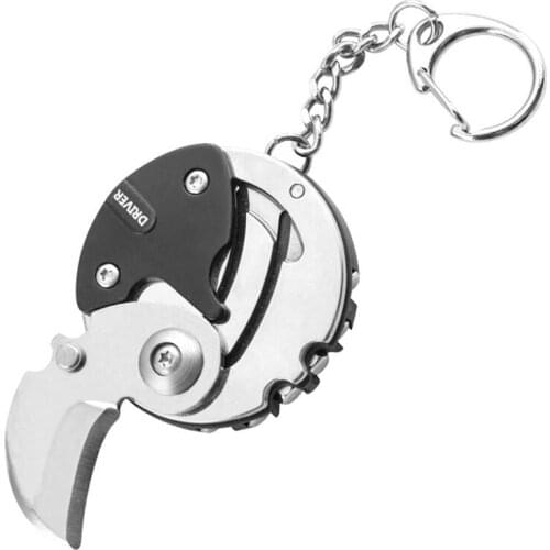 Pocket Fold Mini Knife Multifunctional Coin Knife Screwdriver Portable Keyring Keychain Outdoor Survival Knife Opener Small Tool