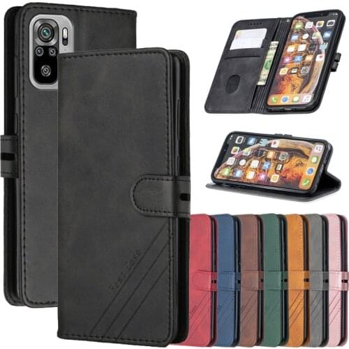 Leather Flip Note10 Case on For Xiaomi Redmi Note 10 5G 10Pro 10T 10 Pro Max Note10 T 10S Magnetic Stand Wallet Phone Cover Etui