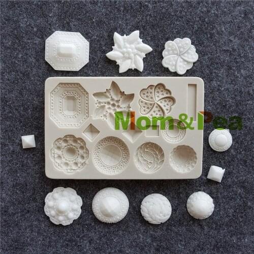 Mom&Pea MPB0091 Gem Flowers Silicone Mold Sugar Paste 3D Fondant Cake Decoration