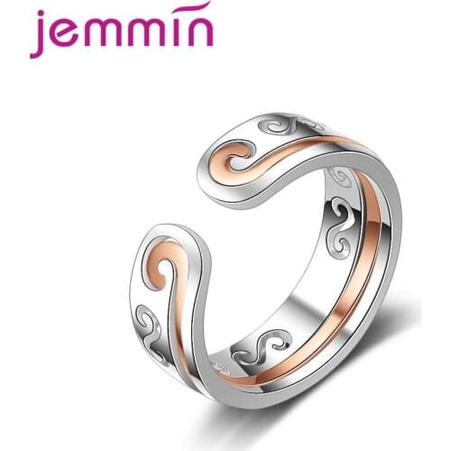 New Trendy Women Fashion Opening Rings For Women 925 Sterling Silver Wedding Engagement Rings Wholesale Party Jewelry