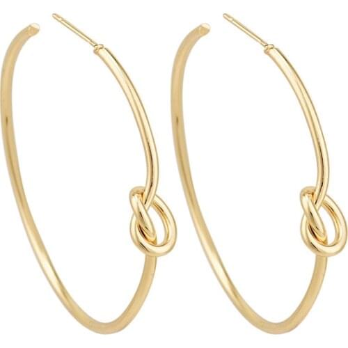 New Style Personality Knotted Earrings Female Fashion Jewelry Simple Circle Women Earring Ladies Party Earing Gold Color