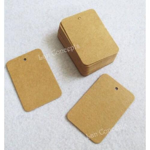 Wholesale 4x6cm blank Hang Tag rectangle shaped with rounded corners for DIY gift favors package decoration - 500pcs/lot