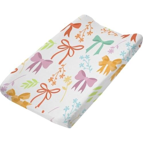 Baby Changing Pad Cover Soft Breathable Cotton Nursery Table Sheet Print Changing Mat Protector for Infant Toddler Shower Gifts