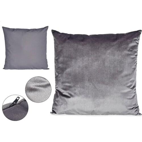 Cushion Squared Velvet Grey (60 x 18 x 60 cm)