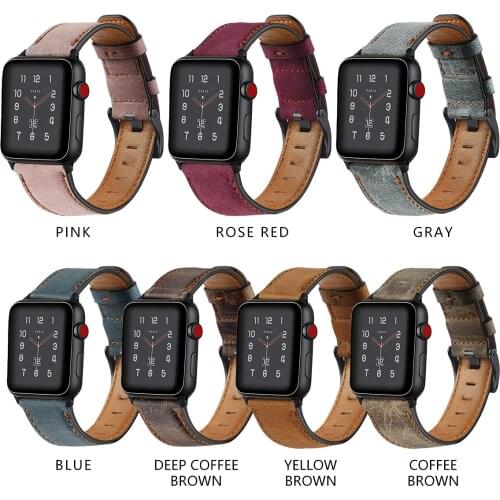 Retro style leather Wrist strap for Apple iWatch 1 2 3 4 5 for Apple watch band 44 mm 40mm 42mm 38mm Band Watchband bracelet