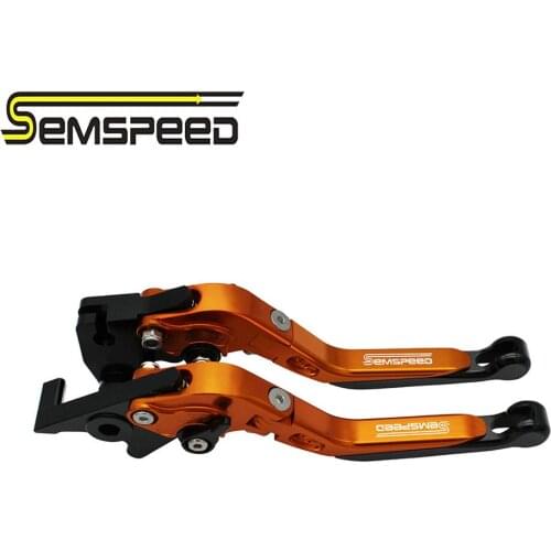 Semspeed Logo Stretch Extendable Foldable Brake Clutch Lever Left Right 2PCS for Suzuki GSXR600 GSXR750 2004 2005 Hand-Brake