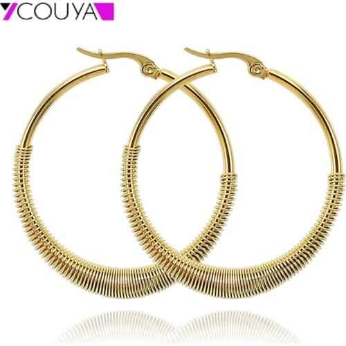 Large Circle Earrings Big Round Hoop Earrings with Hollow Small Circles High Polished Shiny Cross Earring Jewelry Gift for Mom