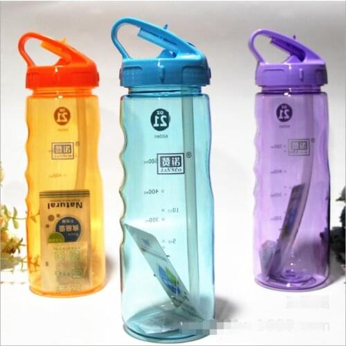 Health Sport Bottle With Straw 630ml Drinkfles for Outdoor Sport Bike Travel Camping Protein Shaker Water Bottle Tour
