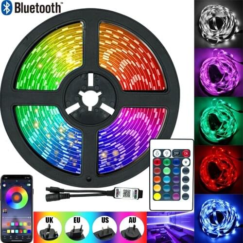 Led Light Strip RGB 2835Not waterproof Color Changing Flexible Ribbon Tape Diode DC 12V 5M Bluetooth Home Decoration