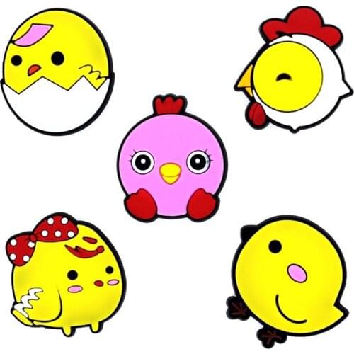 Single piece Shoe Decoration Buckle Charms cute egg chicken fish for croc JIBZ Bracelets birthday kids friends Gifts