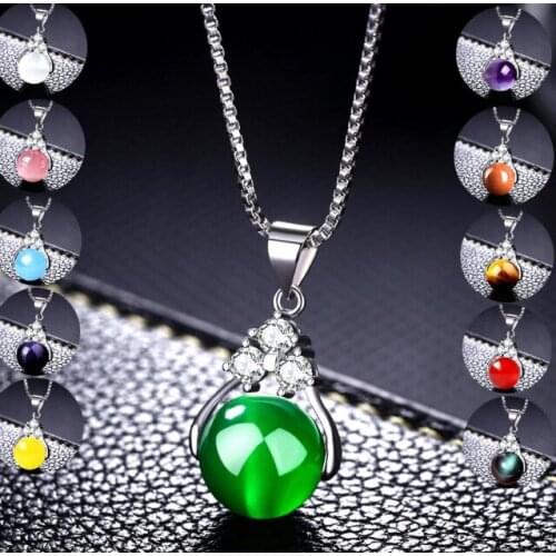 On sale !!!! Gem necklace 13 colors natural stones with snake chain wholsale mixed bulk price 50/100/200/500 pcs