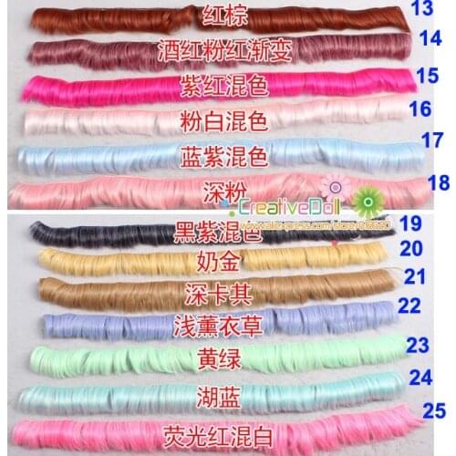 Free shipping 1 pcs 5cm Doll DIY fringe hair/wigs colorful short curly hair for 1/3 1/4 1/6 BJD SD doll