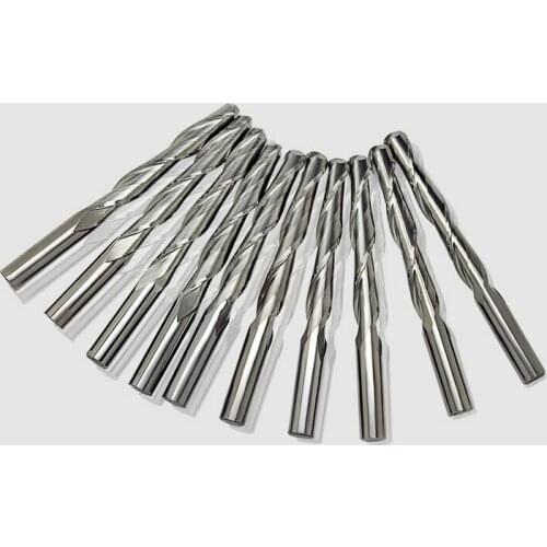 10pcs 3.175*2*8mm Carbide Ball Nose Milling Cutter, Machine Engraving Tools, End Mills, Carving Router Bits, 3D Relief on Wood