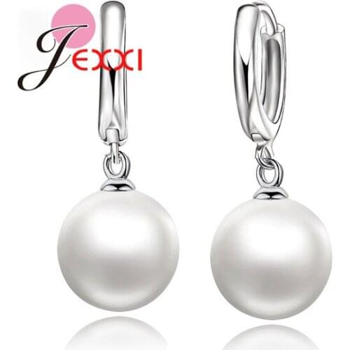 2020 Fashion Freshwater Pearl Earring Accessories 925 Sterling Silver Pearl Earrings White Hoop Earrings For Women/Girls