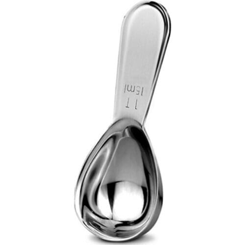 304 Stainless Steel Coffee Measuring Spoon With Scale Measuring Spoon 2mm Thickness Coffee Scoop Portable Bag Seal Clip Powder
