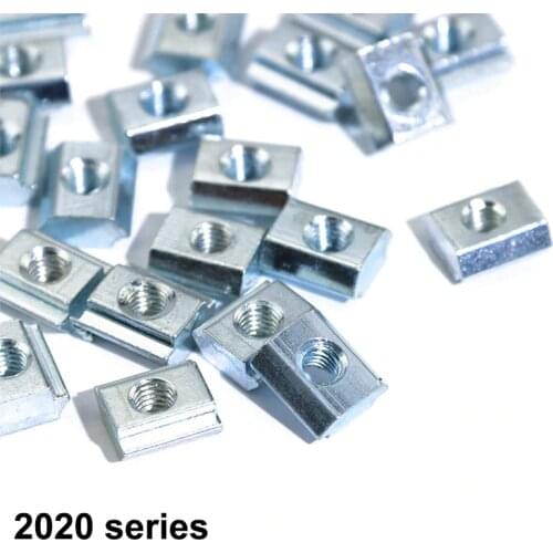 4pcs 2020 3030 Series M3 M4 M5 M6 T Block Square Nuts T-Track Sliding Hammer Nut for Fastener Aluminum Profile 2020 3030