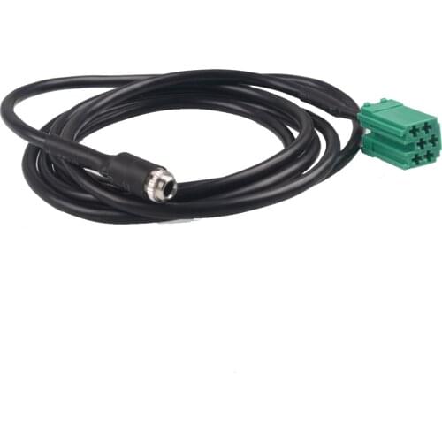 Car 3.5mm Female 6Pin Aux Cable Adapter for Renault Clio Megane Scenic Twingo Laguna 2005-2011