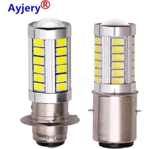 AYJERY 2X 12V H6 PX15D H6M LED Ba20d LED Lamp Car Headlight White 33 SMD 5630 5730 Light Bulb Automobile Fog Light Headlamp