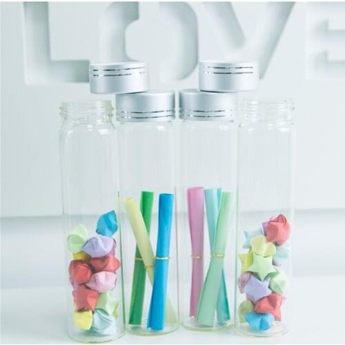 60ml Storage Bottles Jars Aluminum Screw Silver Cap Wishing Bottles Glass Crafts Food Jars 50pcs