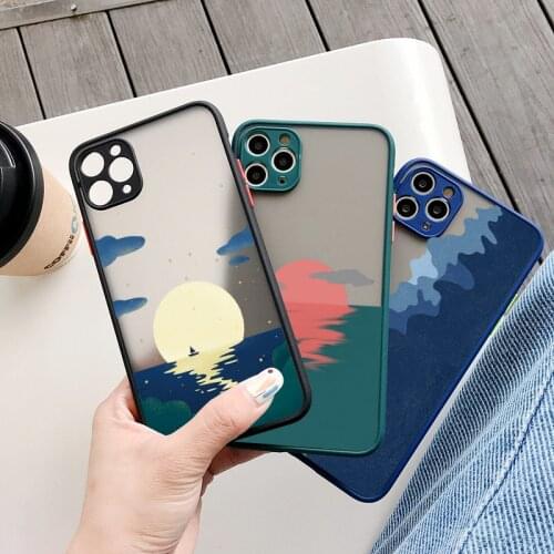 Sea Wave Sunrise Surfing Phone Case for iphone X XS MAX XR 11 12 Pro Max 6s 7 8 Plus SE2020 Sunset Hard Back Shockproof Cover