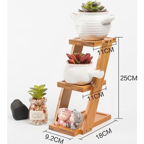 Wooden Pot Stand 3 Tier Vertical Shelf Flower Display Rack Home Outdoor Flower Pot Holder For Garden Patio Balcony Bedroom Vase