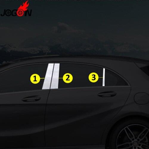 For Mercedes Benz A Class W176 A180 A200 A220 A260 Window Central Pillar B + C Sill Trim Molding Cover Strip Stainless Steel 6P