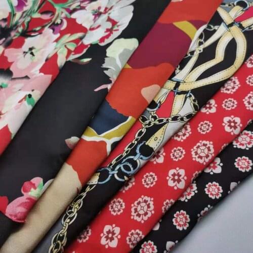 Ethnic Silky Charmeuse Fabric Poly Soft Dropping Material For Gown Pajamas Shirt Scarf
