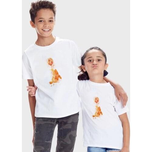 Disney Winnie the Pooh Printed T-shirt Kid Brothers and Sisters Summer Graphic Adult Unisex Tee Harajuku Family Matching Clothes