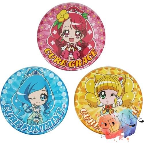 Healin'Good Pretty Cure Anime Badge Precure Cure Grace Fontaine Metal Badge Pins Brooch Pins