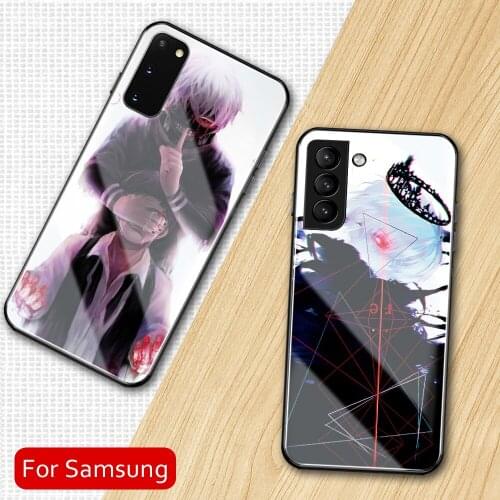 Japan Anime Tokyo Ghoul Kaneki Ken Phone Case For Note 8 9 10 20 S20 S21 Ultra S8 S9 S10 S10E Plus FE Tempered Glass Cover