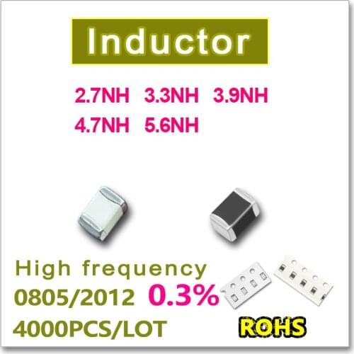 JASNPROSMA 0805 2012 4000PCS SMD Multilayer High Frequency Inductor 0.3% 2.7NH 3.3NH 3.9NH 4.7NH 5.6NH New high quality
