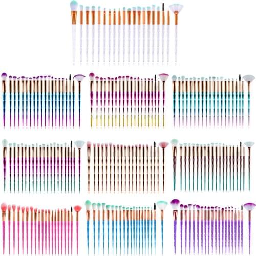 20PCS Diamond Makeup Brushes Tool Set Cosmetic Powder Eye Shadow Foundation Blush Blending Beauty Professional Make Up Brush