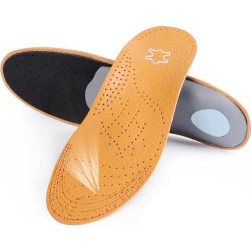 Leather Orthotic Insole for Flat Feet Arch Support Orthopedic Shoes Sole Insoles Feet Pad Suitable Men Women Children O/X Leg