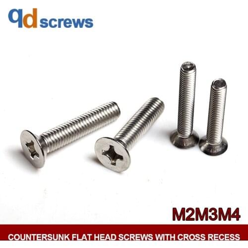 M2M3M4 Common stainless steel Countersunk flat head screws with cross recess Phillips flat countersunk head screw GB819 DIN965