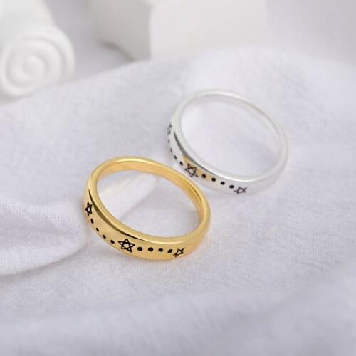 Cute Star Punk Rings Women Hip Hop Stainless Steel Vintage Rings Couple Handmade Jewelry Gothic Accessories Gift To Girlfriend
