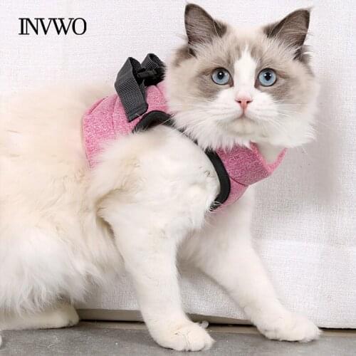 INVWO Cat Fashion Harness Comfortable Cute High-quality Small Medium Large Adjustable Pet harnessLightness Personality Pink Blue