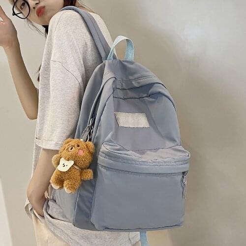 Fashion Female Laptop Cute Solid Color Backpack Cool Girls Waterproof College Bag Lady Student Bag Travel Women Kawaii Backpacks