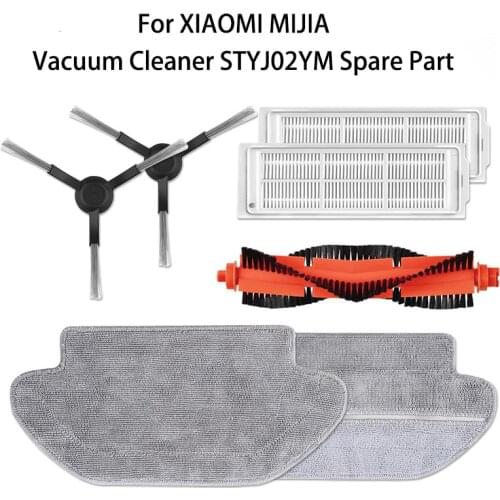 For XIAOMI MIJIA Sweeping Mopping Robot Vacuum Cleaner STYJ02YM Spare Part Pack Kits Side Roller HEPA Filter Main brush Mop