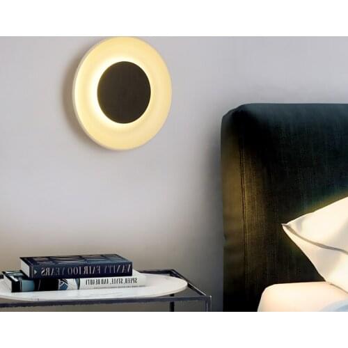 Nordic Minimalist Double Circle Wrought Iron Acrylic Wall Lamp Bedroom Study Living Room Geometric Lighting