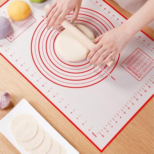 Small Size Silicone Kneading Pad Double Scale Non-stick Surface Dough Pad Kitchen Accessories Tools Pastry Bake Mat Roll Sheet