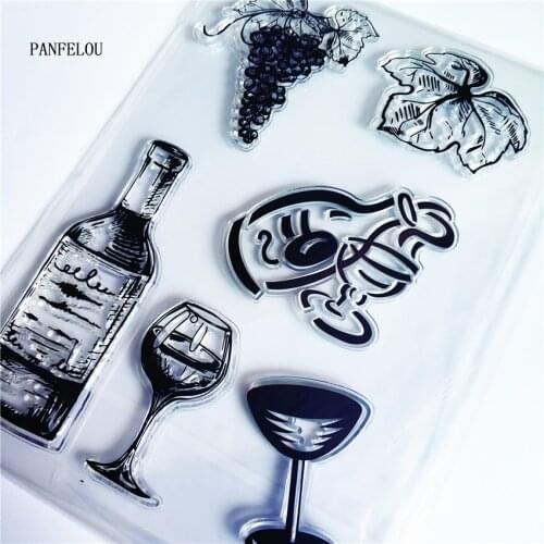PANFELOU Wine dinner Transparent Silicone Rubber Clear Stamps cartoon for Scrapbooking/DIY Easter wedding album