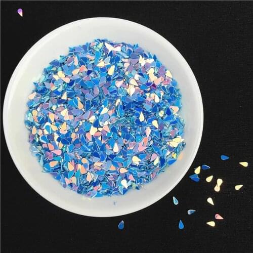 10g/Pack 3mm Blue/Pink Oval Drop Shape Sequins PET Glitter Paillettes Party Craft DIY Nail Art Wedding Lentejuelas Accessories