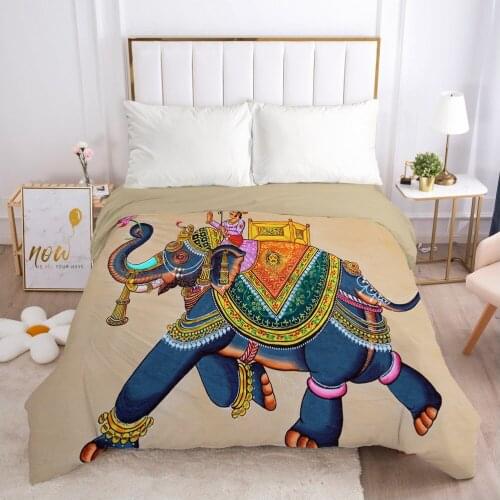 1PCS 3D Duvet Cover with Zipper Comforter/Quilt/Blanket Cover 240x220 230x220 3D Bohemian elephant Bedding Customize