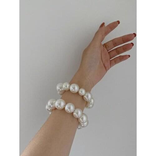 2020 New Women Elegant Pearls Elastic Hair Bands Ponytail Holder Scrunchie Headband Sweet Rubber Bands Fashion Hair Accessories