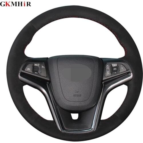 Hand Sewing DIY Black Suede Car Steering Wheel Cover For Chevrolet Malibu 2011-2018 Volt Camaro 2011-2015 Aveo 2016-2018