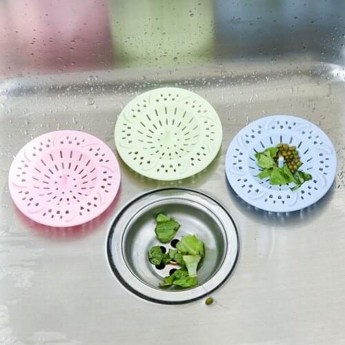 Silicone Anti-blocking Sink Filter Food Residue Hair Floor Drain Strainer Sewer Outfall Strainer Bathroom kitchen Accessories