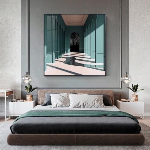 Modern window view Canvas Painting Posters and Print Square landscape home Decor Wall Art Pictures For Living Room Bedroom Aisle