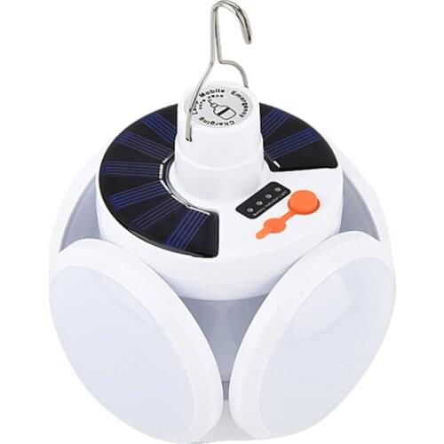 Solar Bulb Light USB Rechargeable Outdoor Lighting Night Market Booth LED Camping Tent Emergency Light Suspended Five-Speed Dimm